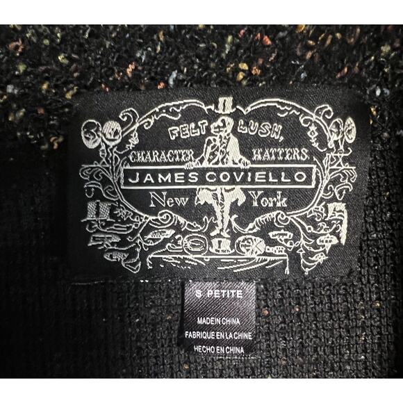 Embroidered Metallic James Coviello Sz Small Petite Black Sweater Fall Florals - Picture 6 of 8